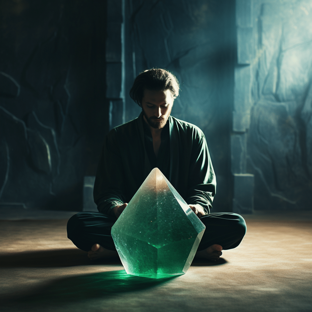 meditating with a large adamite