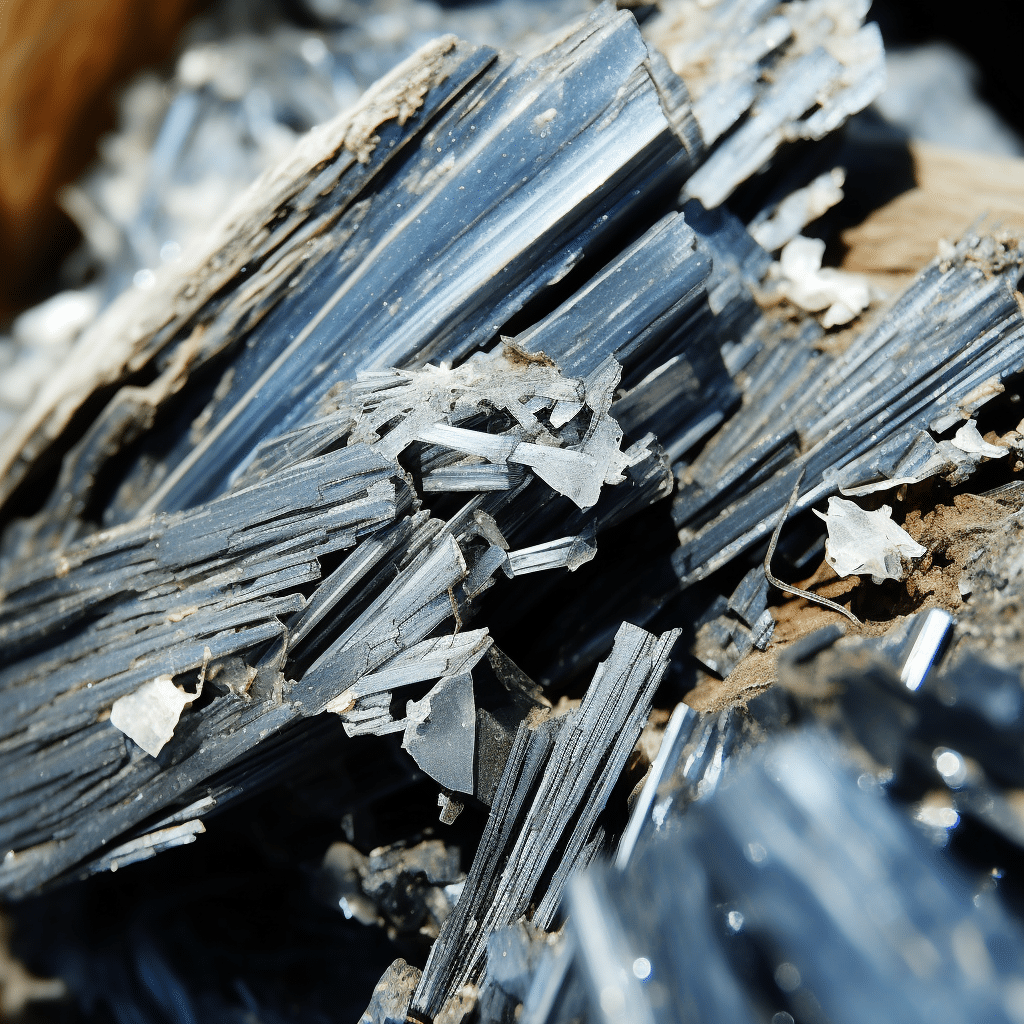 microscopic view of asbestos fibers