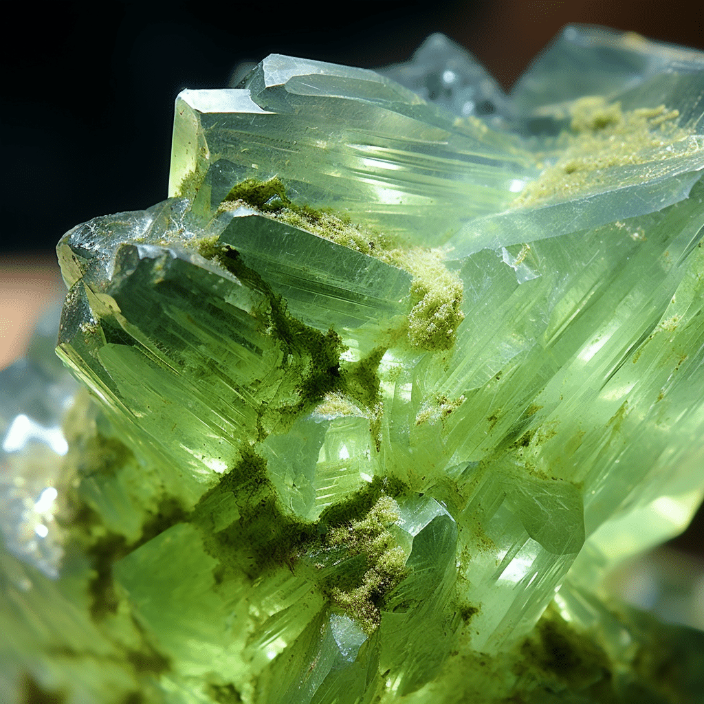 pale green adamite crystal